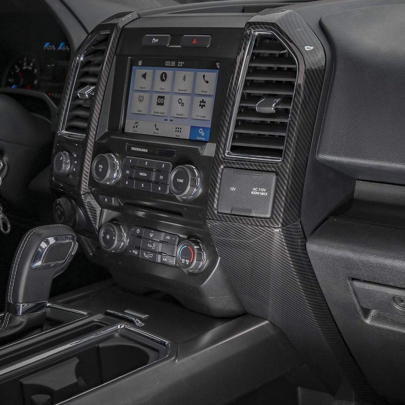 Keptrim for F150 ABS Carbon Fiber Central Console Air Conditioner Panel Trim for 2015 2016 2017 2018 2019 2020 Ford F150, 5pcs - Image 3